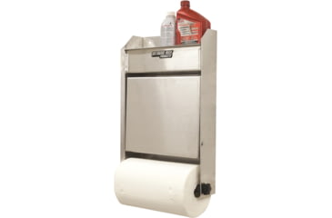 Image of Extreme Max Junior Aluminum Work Station Storage Cabinet Flip Out Work Tray With Paper Towel Rack Organizer For Enclosed Race Trailer Shop Garage Storage, 5001.6053