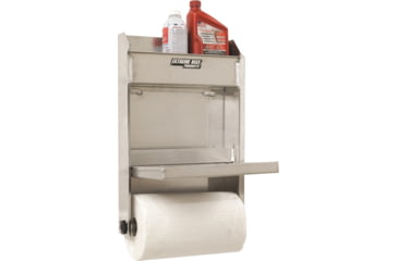 Image of Extreme Max Junior Aluminum Work Station Storage Cabinet Flip Out Work Tray With Paper Towel Rack Organizer For Enclosed Race Trailer Shop Garage Storage, 5001.6053