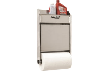 Image of Extreme Max Junior Aluminum Work Station Storage Cabinet Flip Out Work Tray With Paper Towel Rack Organizer For Enclosed Race Trailer Shop Garage Storage, 5001.6053