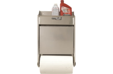 Image of Extreme Max Junior Aluminum Work Station Storage Cabinet Flip Out Work Tray With Paper Towel Rack Organizer For Enclosed Race Trailer Shop Garage Storage, 5001.6053