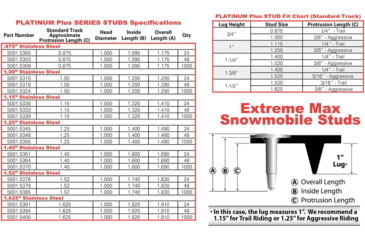 Image of Extreme Max Platinum Plus Studs 1.15, Pack of 48, 5001.5333