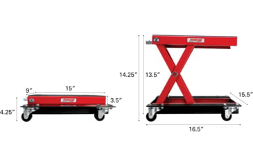 Image of Extreme Max Wide Motorcycle Scissor Jack w/ Dolly 1100 Lbs., 5001.5059