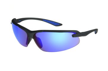 Image of Extreme Optiks EO PC 1801 Sunglasses, Rubberized Metallic Gray Frame, Smoke with Blue Mirror Lenses, 10242521.FGX