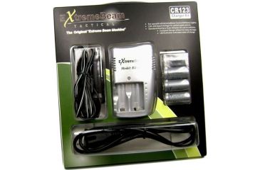 Image of ExtremeBeam 4.2v CR123 Charger Kit 4B/pk, Gray, N/A EB-AF-A01, EDEMO1