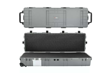 Image of Eylar 3XL 57in Waterproof Heavy Transport Stacker Roller Rifle Hard Case w/Foam, Gray, SA00027-GRA