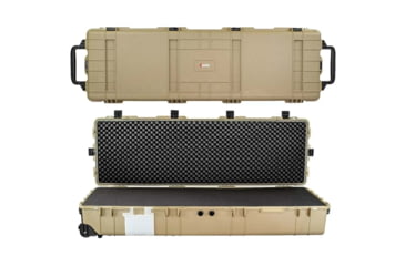Image of Eylar 3XL 57in Waterproof Heavy Transport Stacker Roller Rifle Hard Case w/Foam, Tan, SA00027-TAN