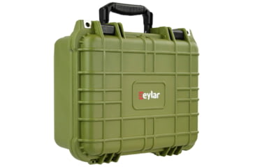 Image of Eylar Compact 13.37in Protective Gear Case Water and Shock Resistant w/ Foam, Green, SA00001-Grn