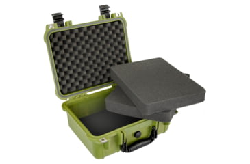 Image of Eylar Compact 13.37in Protective Gear Case Water and Shock Resistant w/ Foam, Green, SA00001-Grn