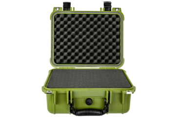 Image of Eylar Compact 13.37in Protective Gear Case Water and Shock Resistant w/ Foam, Green, SA00001-Grn