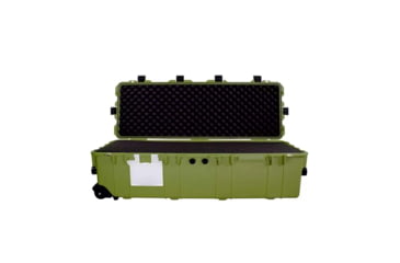 Image of Eylar Extra Large 44in Waterproof Deep Heavy Transport Stacker Roller Rifle Hard Case w/Foam, Green, SA00028-GRN