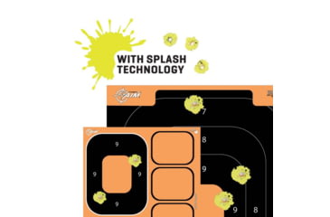 Image of EZ-Aim 15548 Splash Reactive Trainer Kit Self-Adhesive Paper Handgun Yellow Oval