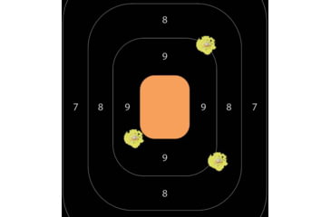 Image of EZ-Aim 15548 Splash Reactive Trainer Kit Self-Adhesive Paper Handgun Yellow Oval