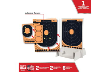 Image of EZ-Aim 15548 Splash Reactive Trainer Kit Self-Adhesive Paper Handgun Yellow Oval