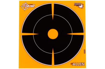 Image of EZ-Aim Adhesive Splash Bullseye Target, Orange, 6X6, 15255