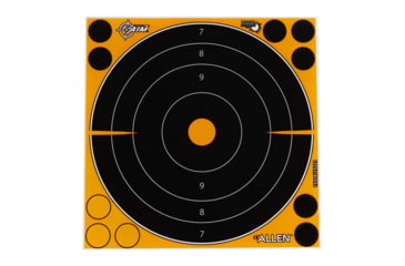 Image of EZ-Aim Adhesive Splash Bullseye Target, 6 Pack, Orange, 8X8, 15316