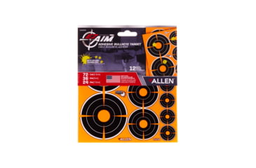 Image of EZ-Aim Allen Adhesive Splash Bullseye Variety Pack Targets, Orange, 1in, 2in, 3in, 15254