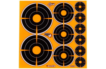Image of EZ-Aim Allen Adhesive Splash Bullseye Variety Pack Targets, Orange, 1in, 2in, 3in, 15254
