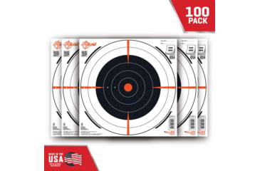 Image of EZ-Aim Allen Shooting Target Bullseye Paper Hanging, 100 Pack, 12x12in, Black/White, 15334-100