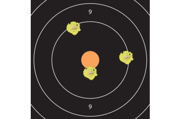 Image of EZ-Aim Allen Splash Reactive Adhesive Paper Bullseye Shooting Targets, 12x12in, 10-Pack, Black/Orange, 15317-10