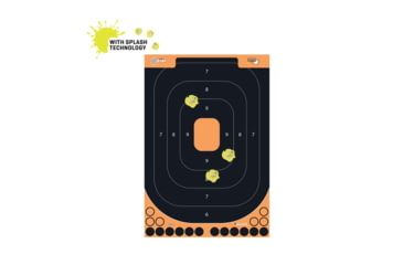 Image of EZ-Aim Allen Splash Reactive Adhesive Paper Shooting Targets, Silhoutte Trainer, 12.5 x 18.25in, 25-Pack, Black/Orange, 15501-25