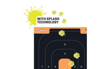 Image of EZ-Aim Allen Splash Reactive Adhesive Paper Shooting Targets, Silhoutte Trainer, 12.5 x 18.25in, 25-Pack, Black/Orange, 15501-25