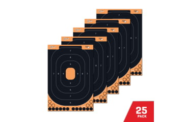 Image of EZ-Aim Allen Splash Reactive Adhesive Paper Shooting Targets, Silhoutte Trainer, 12.5 x 18.25in, 25-Pack, Black/Orange, 15501-25