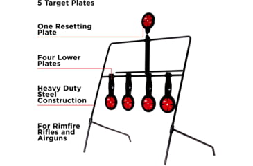 Image of EZ-Aim Deflector Resetting Spinner Target System, Black/Red, 16 in x 22.5 in, 15340
