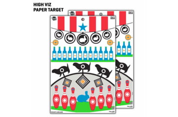 Image of EZ-Aim Fun Get the Game On Paper Shooting Targets, 12inW x 18inH, 8-Pack, Multi, 15642