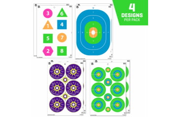 Image of EZ-Aim Fun Group Paper Shooting Targets, 12inW x 18inH, 8-Targets, Multi, 15643