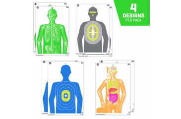 Image of EZ-Aim Fun Imposing Figures Paper Shooting Target Assortment, 12inW x 18inH, 8-Pack, Multi, 15645