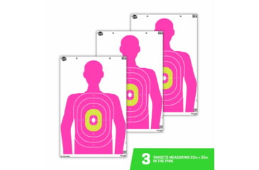 Image of EZ-Aim Fun In The Pink Silhouette Paper Shooting Targets, 23inW x 35inH, 3-Pack, Multi, 15653