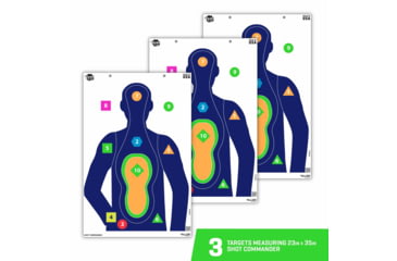 Image of EZ-Aim Fun Shot Commander Paper Shooting Targets, 23inW x 35inH, 3-Pack, Multi, 15654