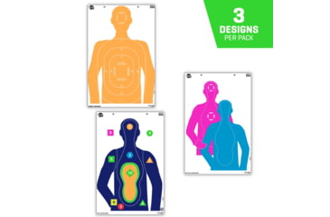 Image of EZ-Aim Fun Tough Crowd Paper Shooting Targets, 23inW x 35inH, 3-Targets, Multi, 15658