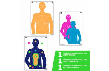 Image of EZ-Aim Fun Tough Crowd Paper Shooting Targets, 23inW x 35inH, 3-Targets, Multi, 15658