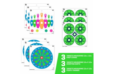 Image of EZ-Aim Fun Triggering More Fun Paper Shooting Targets, 12inW x 12inH, 9-Pack, Multi, 15640