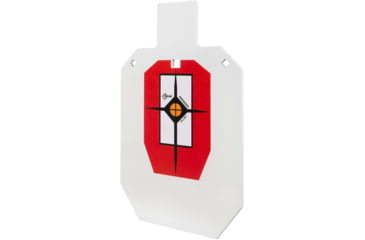 Image of EZ-Aim Hardrock AR500 IPSC Silhouette Shooting Target, White/Red/Black, 14.875 in x 9 in, 15371