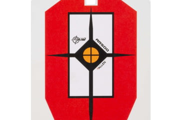 Image of EZ-Aim Hardrock AR500 IPSC Silhouette Shooting Target, White/Red/Black, 14.875 in x 9 in, 15371