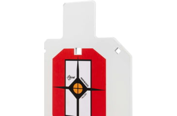 Image of EZ-Aim Hardrock AR500 IPSC Silhouette Shooting Target, White/Red/Black, 14.875 in x 9 in, 15371