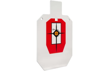 Image of EZ-Aim Hardrock AR500 IPSC Silhouette Shooting Target, White/Red/Black, 14.875 in x 9 in, 15371
