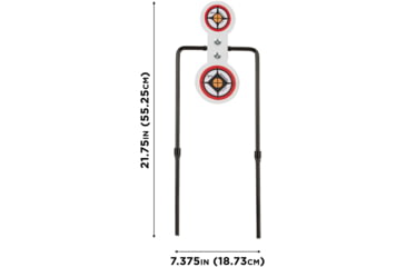Image of EZ-Aim Hardrock AR500 Round Spinner Targets and Stand, Rimfire Rounds, Centerfire Pistols, White/Red/Black, 7.375W x 21.75H, 15344