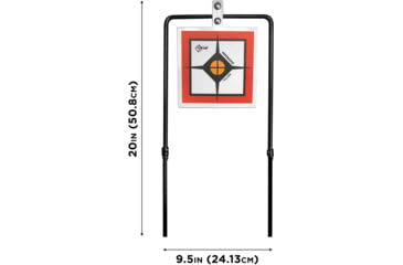Image of EZ-Aim Hardrock AR500 Square Spinner Target &amp; Stand, Rimfire Rounds &amp; Centerfire Pistol, White/Red/Black, 9.5W x 20H, 15367