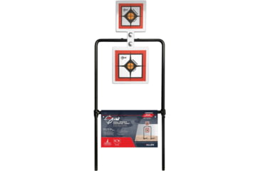 Image of EZ-Aim Hardrock AR500 Square Spinner Targets &amp; Stand, Rimfire Rounds &amp; Centerfire Pistols, White/Red/Black, 9.5W x 22.75H, 15365