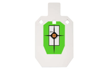 Image of EZ-Aim Hardrock AR500 Steel Shooting Target, 3/8in Thick, IPSC Silhouette, 6inW x 10inH, White/Green/Black, 15585
