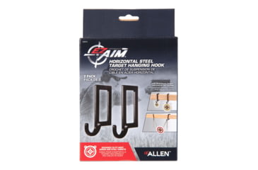 Image of EZ-Aim Horizontal Steel Gong Shooting Target Hanging Hook, 2-Pack, Black, 15571