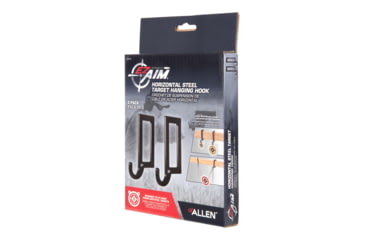 Image of EZ-Aim Horizontal Steel Gong Shooting Target Hanging Hook, 2-Pack, Black, 15571