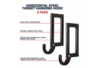 Image of EZ-Aim Horizontal Steel Gong Shooting Target Hanging Hook, 2-Pack, Black, 15571