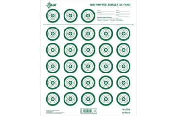 Image of EZ-Aim IBS Rimfire Paper Shooting Targets, 50-Yard Range, 14x17in, 25-Pack, Green/White, 15582