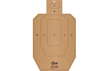Image of EZ-Aim IPSC CB-T Corrugated Silhouette Paper Shooting Target, Appx. 18x 30,in Tan, 15669