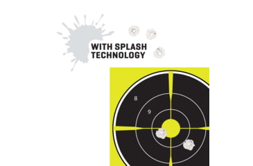 Image of EZ-Aim Non-Adhesive Paper Splash Shooting Targets, 6 Spot Bullseyes, 8-Pack, Black/Chartreuse, 12 in x 18 in, 15355