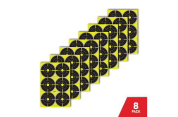 Image of EZ-Aim Non-Adhesive Paper Splash Shooting Targets, 6 Spot Bullseyes, 8-Pack, Black/Chartreuse, 12 in x 18 in, 15355